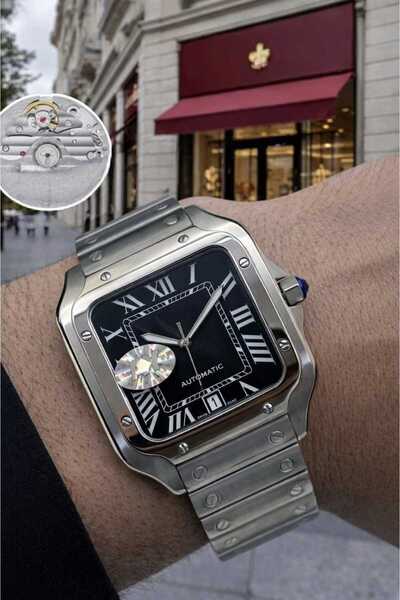 Watch مستر ساعه رجالي سانتس تماتيك استيل نضيف طبق الاماركه بل اصل