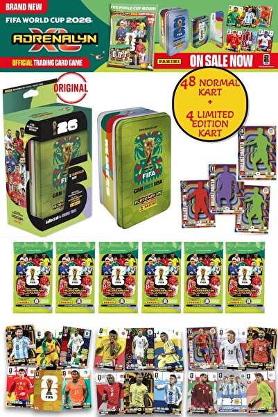 TOYFEST Dünya Kupası FIFA 2026 Panini Adrenalyn XL Yeşil Teneke Kutu Futbolcu...