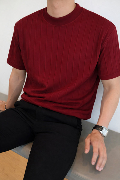 pepule Чоловічий круглий велосипедний комір в'язаний футболка