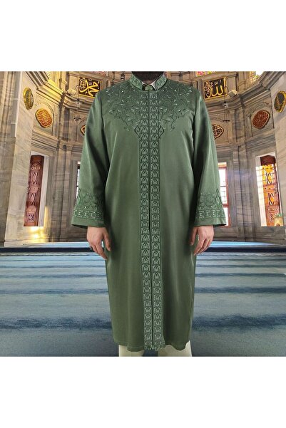 İkranur Luxury Dua Imam Robe Khaki Green