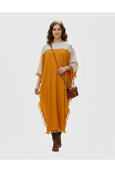 Cockatoo Poncho elegant în două culori cu detaliu cu ciucuri Pinterest pentru...