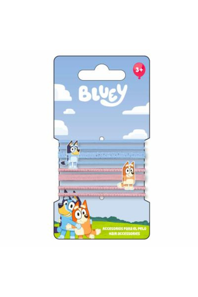 bluey Set de 8 elastice de păr albastre