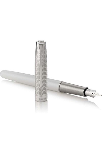 Parker Sonnet Metal Body Pearl Plated Palladium Decorated Fountain Pen, Mediu...