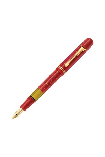 Pelikan قلم حبر إصدار خاص M101N أحمر لامع مع حواف ذهبية - معبأ في علبة هدايا-...