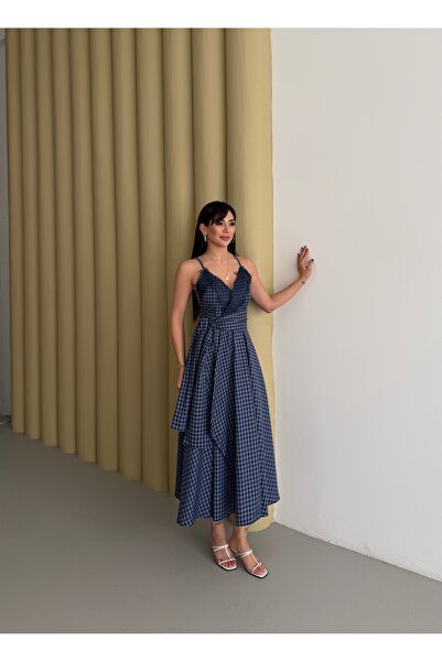 NEW STATION Remoda Plaid asymmetrical dress