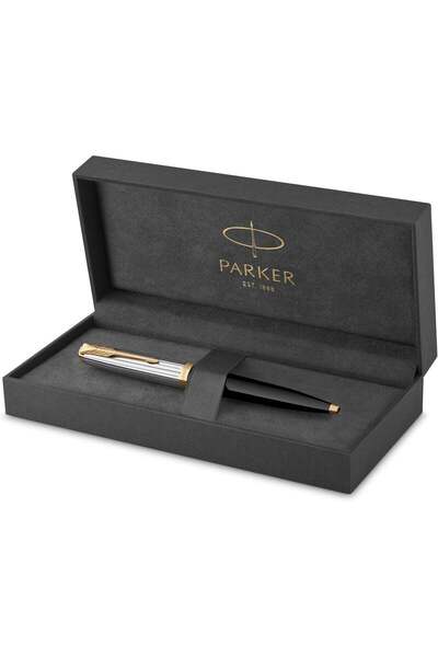 Parker قلم حبر جاف فاخر 51 مع حافة ذهبية، أسود