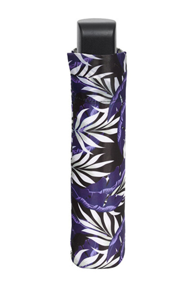 Perletti Umbrelă manuală pentru femei cu flori 54 cm Negru