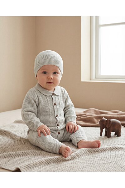 Minory Baby - Bereli Triko Bebek Tulumu