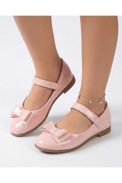BDKButik Stylish and Comfortable Girls' Patent Leather Bowknot Shoes Ballet Flats