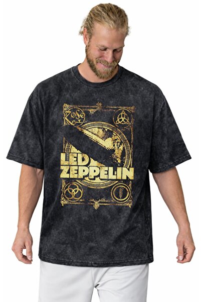 SEVBANO Tricou Led Zeppelin Rock Metal Music Band, imprimat, unisex, oversize...