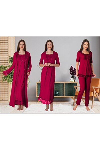 Effortt Dvina Lohusa Hamile Gecelik, Sabahlık ve Pijama Takımı Seti - 4'lü Ta...