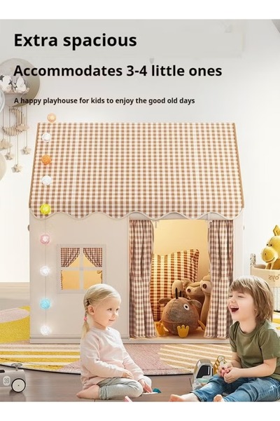 Generic Children's tent house, princess castle playhouse, with LED lights, wa...