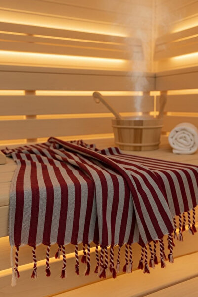 Pure Silk Atelier %100 Pamuk El Dokuması Peştamal Havlu - Çizgili Büyük Boy P...