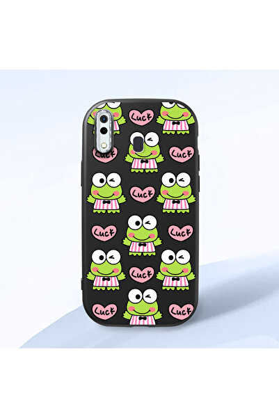 ucuc حافظة سيليكون سوداء متوافقة مع هاتف سامسونج جالاكسي A30 مزودة بـ ماصّ لل...