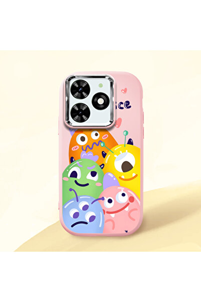 ucuc حافظة سيليكون وردية متوافقة مع هاتف Infinix Smart 8/8 Pro مزودة بـ ماصّ ...