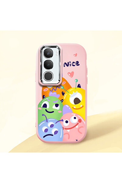 ucuc حافظة سيليكون وردية اللون متوافقة مع هاتف Vivo Y29 5G مزودة بـ ماصّ للصد...