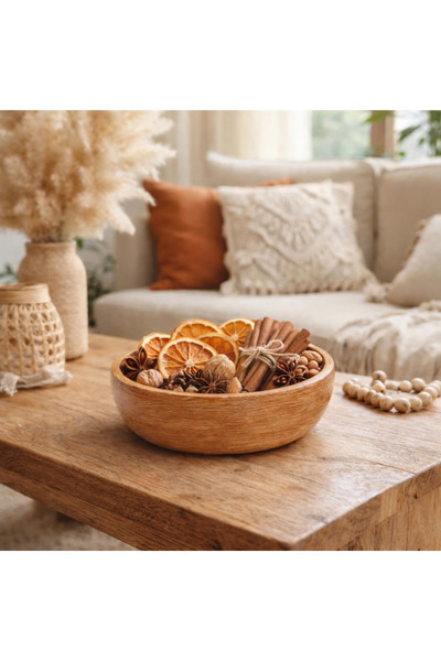 THE BOHEMM Ahşap Görünümlü BetonKase Dekoratif Sunumluk