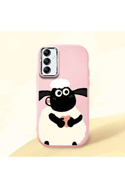 ucuc حافظة سيليكون وردية اللون متوافقة مع هاتف سامسونج جالاكسي A14 4G/5G مع ح...