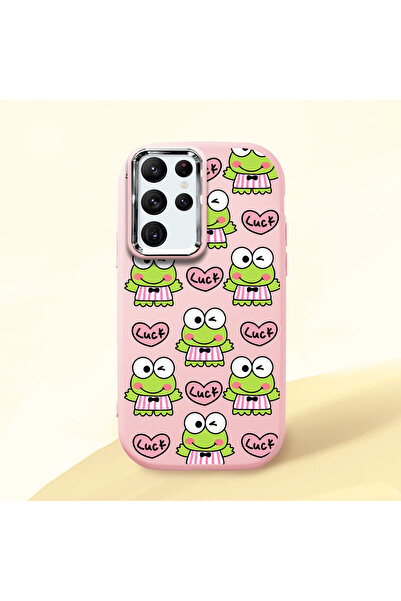 ucuc حافظة سيليكون وردية اللون متوافقة مع هاتف سامسونج جالاكسي S22 الترا مع ح...