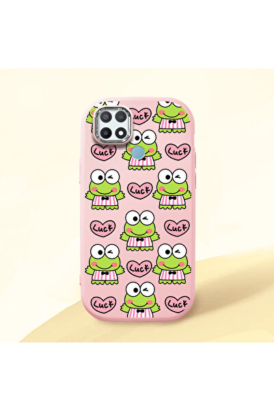 ucuc حافظة سيليكون وردية اللون متوافقة مع هاتف اوبو A15/A15S مزودة بـ ماصّ لل...