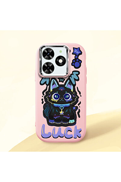 ucuc حافظة سيليكون وردية متوافقة مع هاتف Infinix Smart 8/8 Pro مزودة بـ ماصّ ...