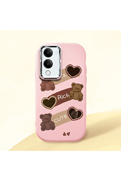 ucuc حافظة سيليكون وردية متوافقة مع ماصّ للصدمات كاميرات من Vivo Y19S GT، حاف...