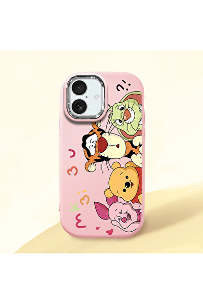 ucuc iPhone 17 Uyumlu Darbe Emici Kamera Korumalı pembe Silikon Kılıf Cartoon...