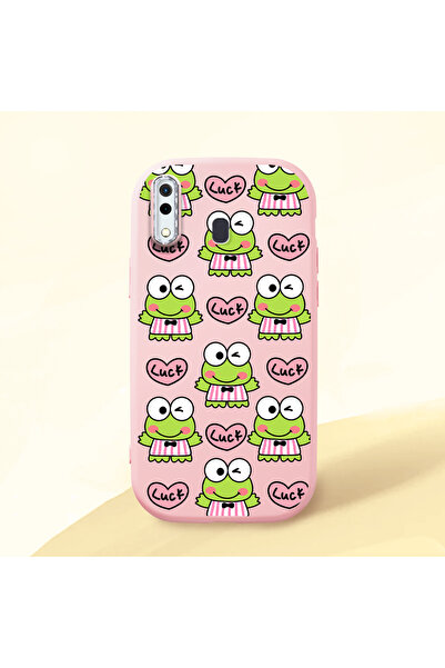 ucuc حافظة سيليكون وردية اللون متوافقة مع هاتف سامسونج جالاكسي A20 مزودة بـ م...