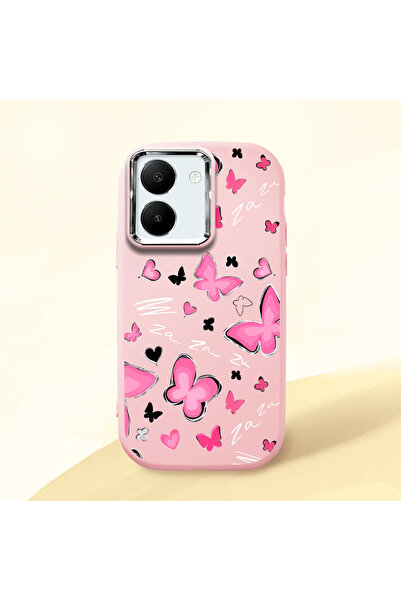 ucuc حافظة سيليكون وردية اللون متوافقة مع ماصّ للصدمات كاميرات من Vivo Y77T/Y...