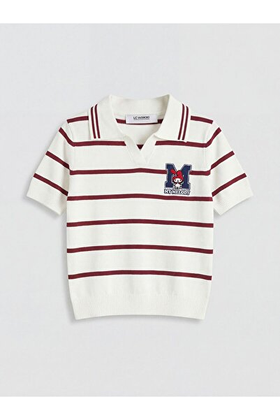 LC Waikiki LCW Детски пуловер с поло яка My Melody Бродиран плетен пуловер за...