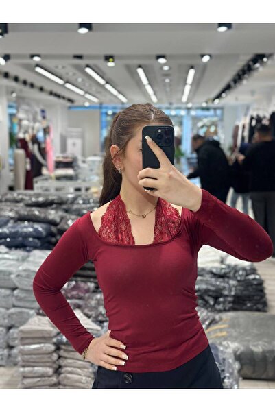 IŞILDA FASHION Na vezivanje bluza od Čipka dužine detalja