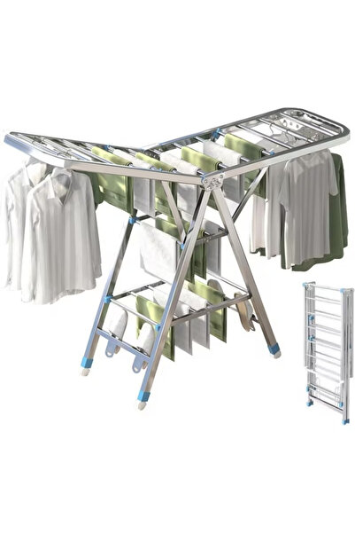 Generic 1.5-meter foldable stainless steel clothes rack | Folds in 3 seconds ...