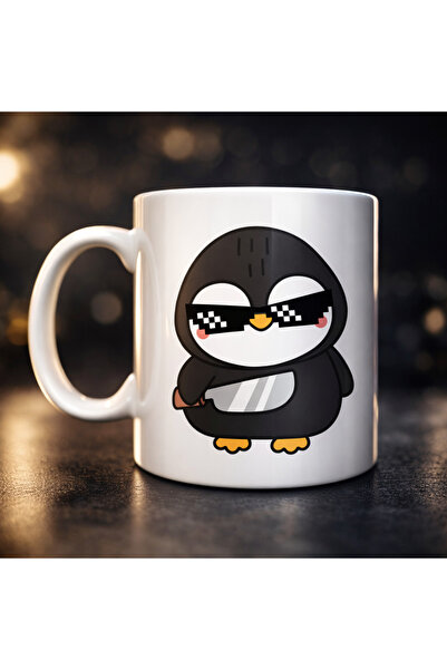 CT STONES Cana de porțelan cu design Cool Penguin, Model 88 – Cana de cafea d...
