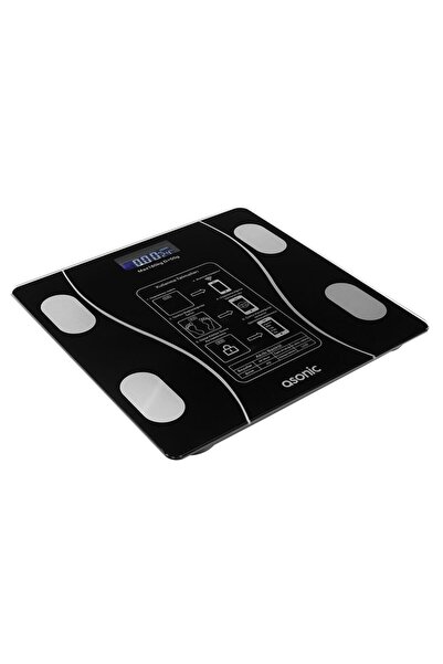 Ronanna Asonic BS260 Siyah 2-AAA Pil Dijital Bluetooth Baskül (Sensör-Temperl...