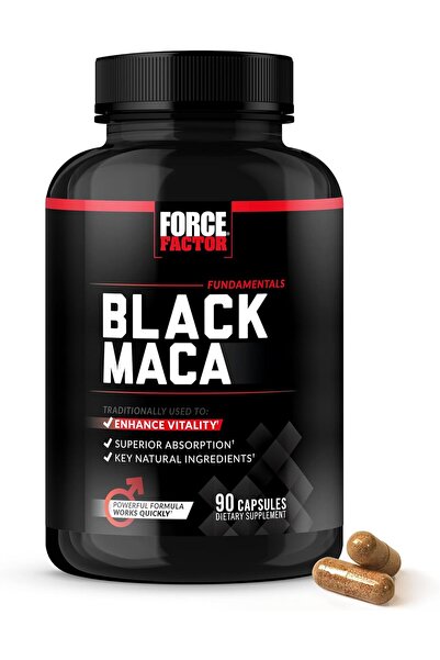 force factor مكمل جذور الماكا السوداء للرجال مع خلاصة الفلفل الأسود، 1000 ملغ...