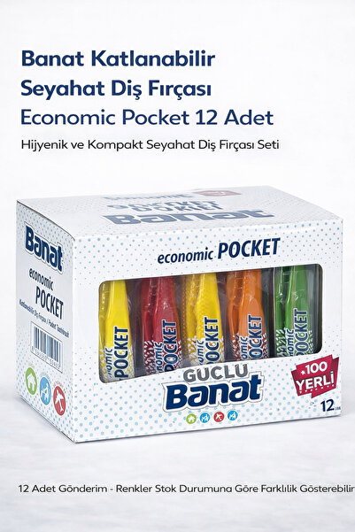 isiltikidsmoda Banat Katlanabilir Seyahat Diş Fırçası Economic Pocket 12 Adet...