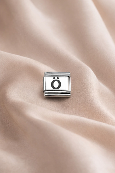 TUBA TOPTAŞ Nomination Uyumlu Harf Charm “Ö” – Çelik Bileklik Aksesuarı, Kişi...