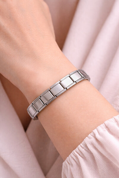 FREEDOM STOREE Simple Steel Nomination Bracelet |   Stainless Steel Flexible ...