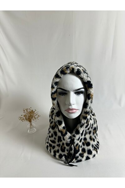 MegssStore منقوش وبري قبعة بالاكلافا مع غطاء للرقبة