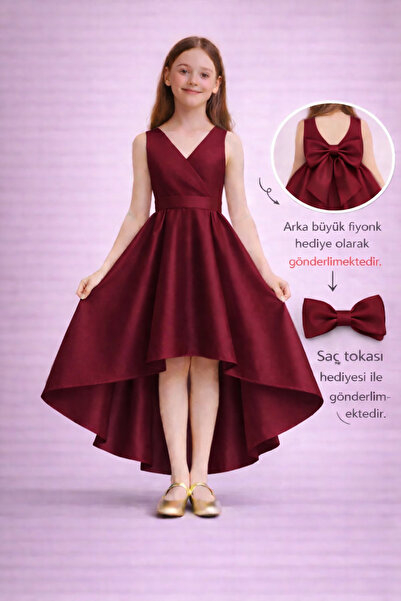 LilyMoon Girl's Evening Dress – Double-Breasted Asymmetrical Neckline Cut, Gr...