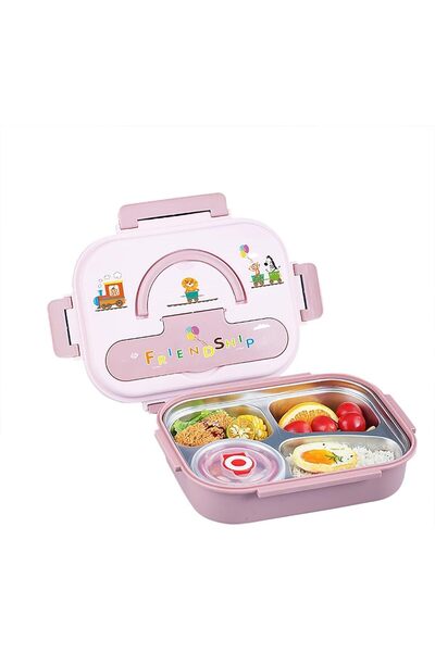 Arabest Stainless Steel Lunch Box for Kids, Thermal Insulated 3-Compartment B...