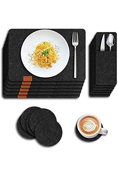 Arabest 18-Piece Kitchen Placemat Set with Coasters, Heat-Resistant Felt Tabl...