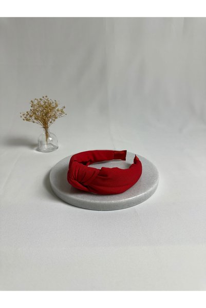 MegssStore Red Double Crepe Knot Crown Headband