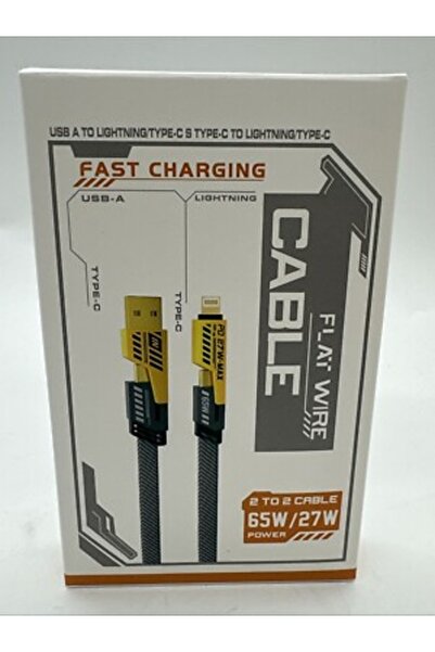 Antoniabeautyshop Cablu Încărcare Rapidă PD 65W 2 în 1 USB-C și Lightning, Ca...