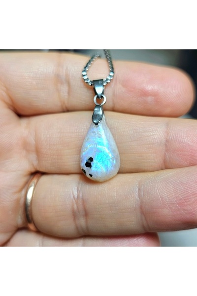Singincraft Mini Moonstone - Moonstone Natural Stone Necklace - 12 - (Only Ha...