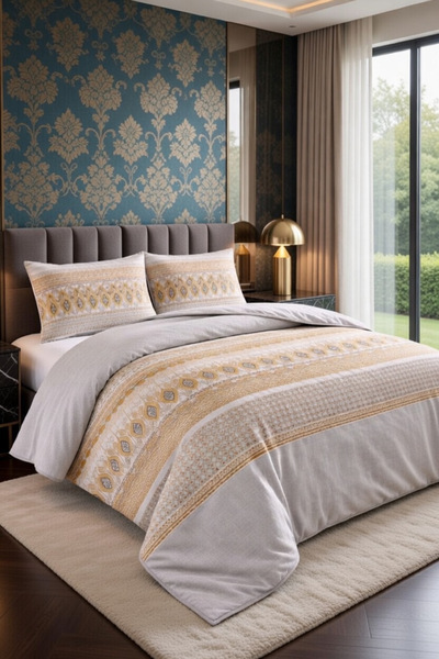 VENTİ VENTİSCA Premium Soft Cotton Patterned Double Duvet Cover Set