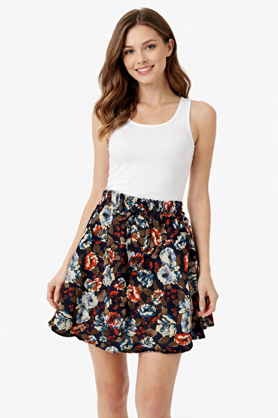 DAISY MODA Desenli Şortlu Etek