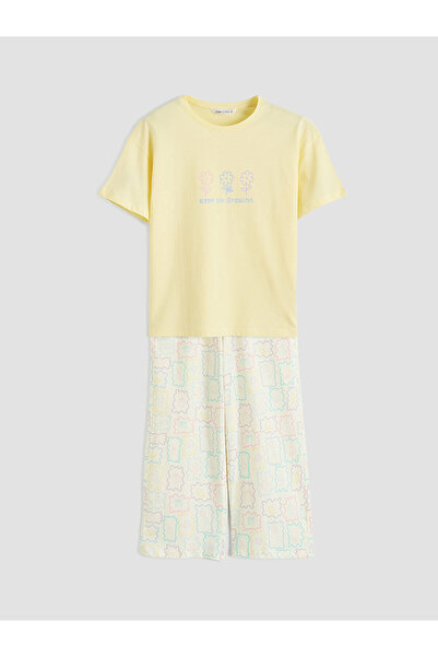 LC Waikiki Özmarka New Season Crew Neck Printed Women's Pajama Set