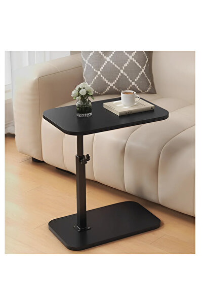 Herum Coffee Table, MDF Top, Adjustable Height, Herum, Black, 40 x 30 x 43-80 cm