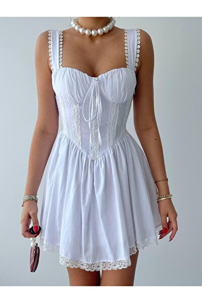 MODALİST Rochie alba de dama Morgan